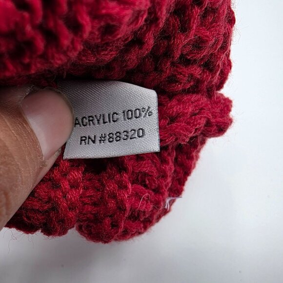 CC Kids Solid Red Knit Beanie Ribbed Soft Warm Winter Outdoors Casual Comfort - Picture 7 of 7